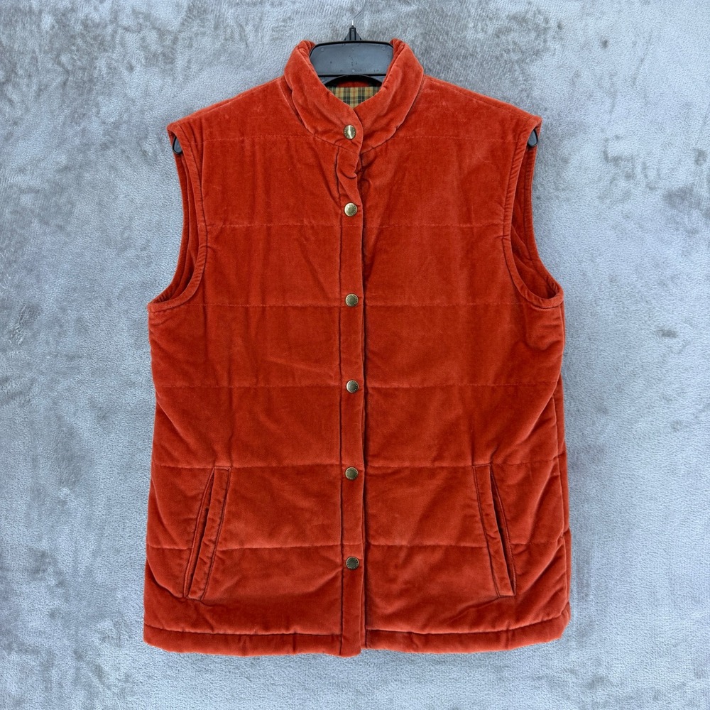 Beretta‎ Mens Quilted Velvet Vest Burnt Orange Cotton Wool Made in Italy Size 42